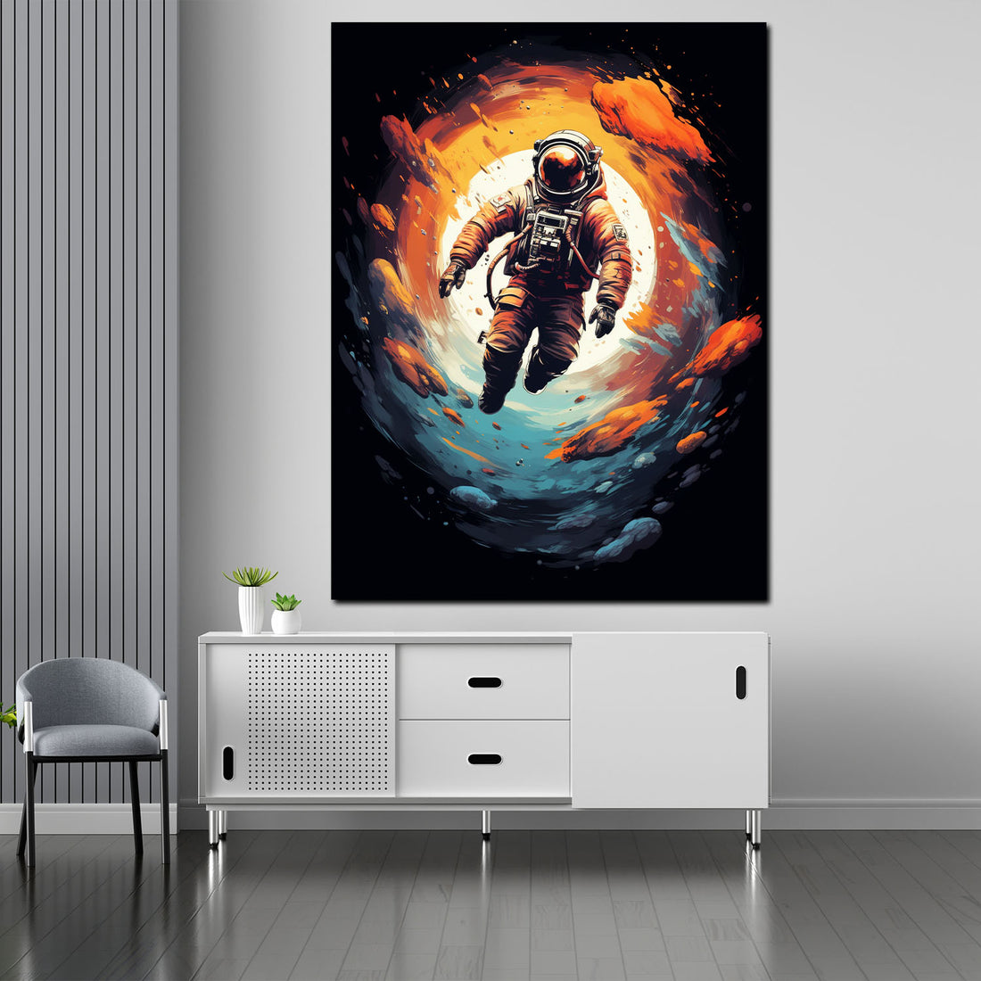 Wandbild Pop Art Astronaut im Weltall