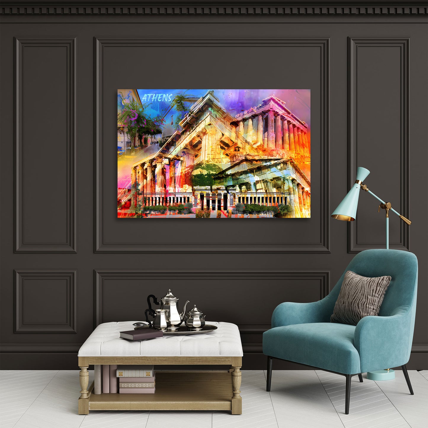Pop Art Athen Griechenland Antike Tempel bunt modern Wandbild