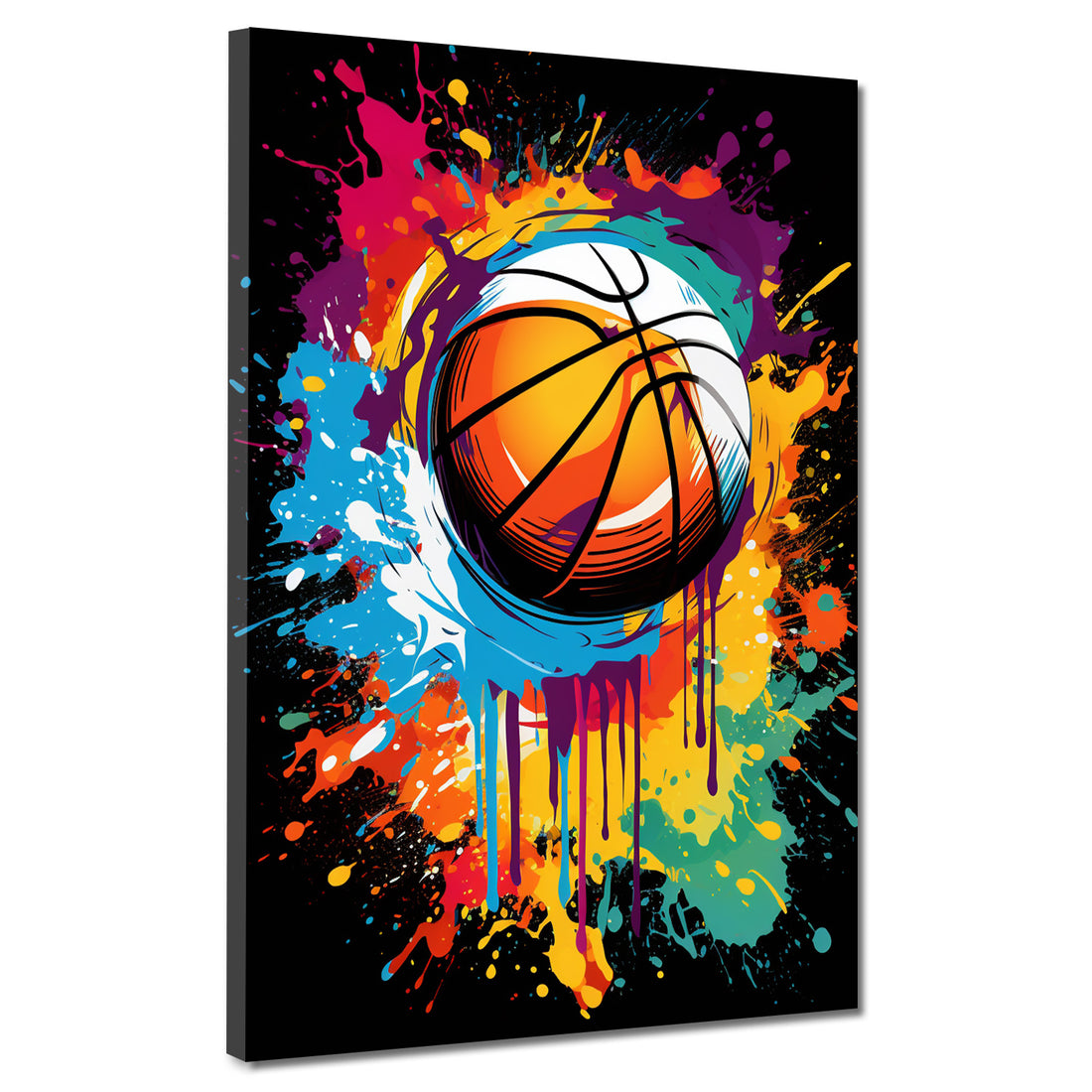 Wandbild Pop Art Basketball Colour Dark