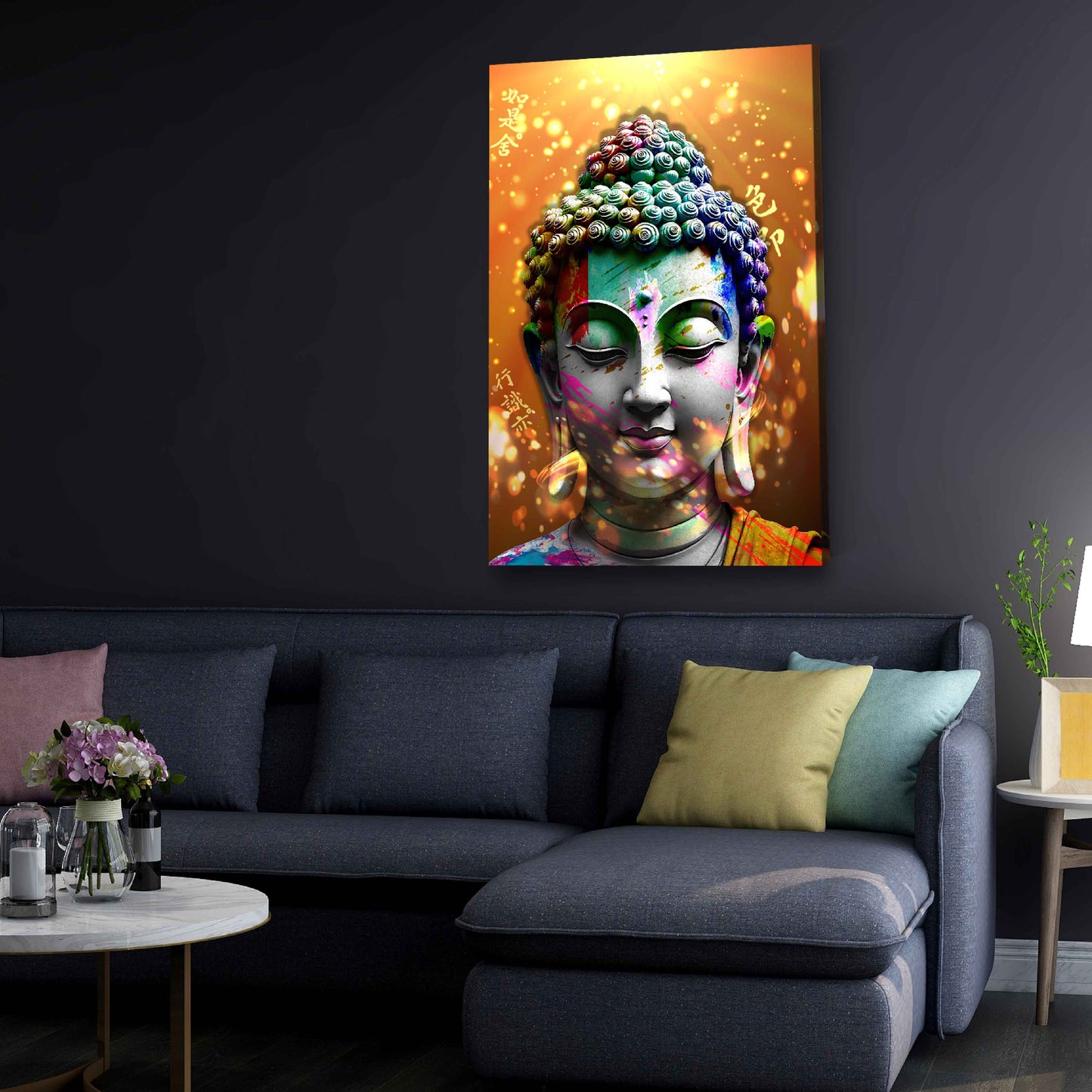 Wandbild Pop Art Buddha Erleuchtung Farbenfreude Spiritualität