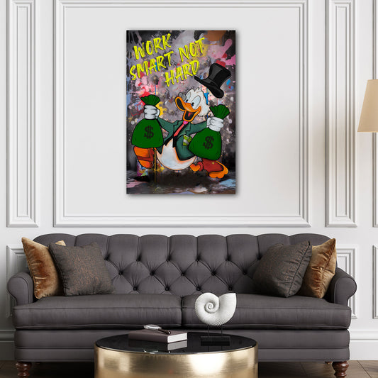 Wandbild Pop Art Duck Motivation Zitat Graffiti Geld Erfolg