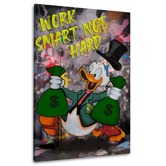 Wandbild Pop Art Duck Motivation Zitat Graffiti Geld Erfolg