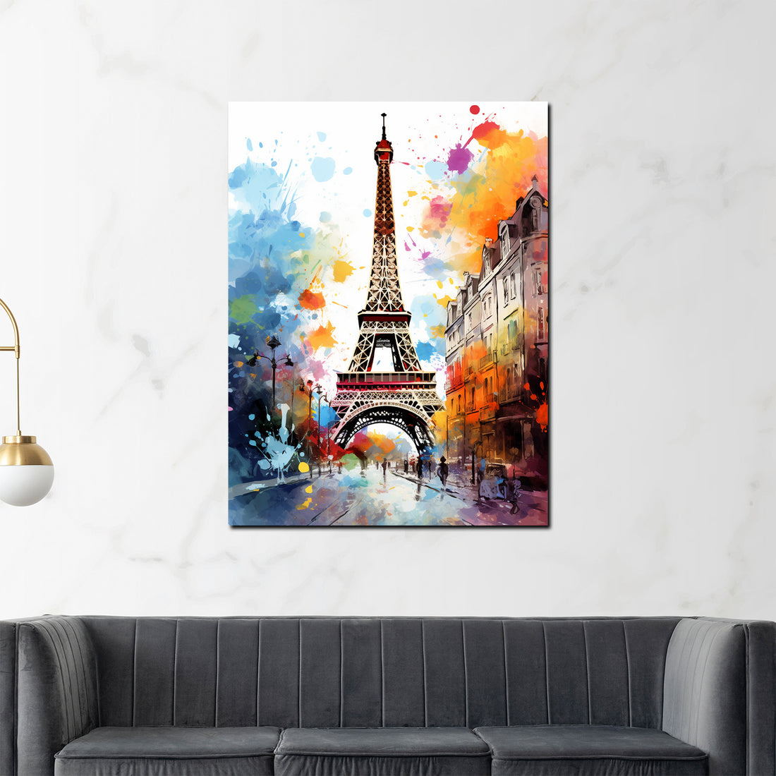 Wandbild Pop Art Eiffelturm Paris Abstract Splash