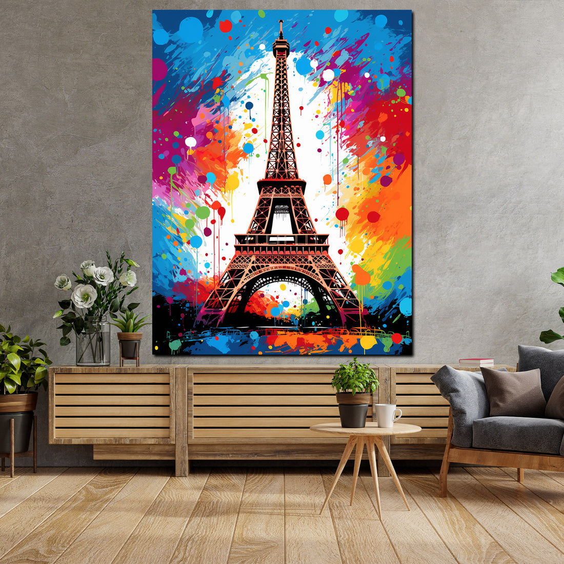 Wandbild Pop Art Eiffelturm Paris