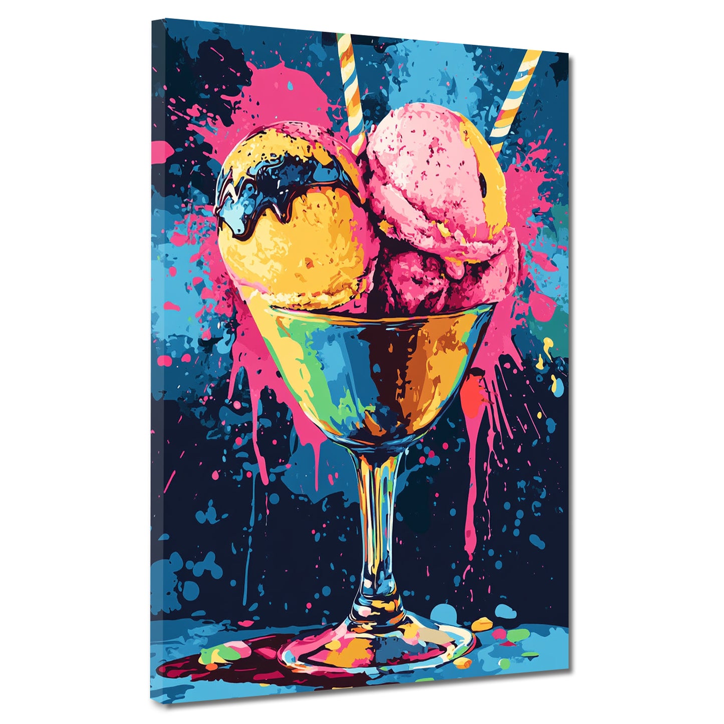 Wandbild Pop Art Eisbecher bunt knallig modern