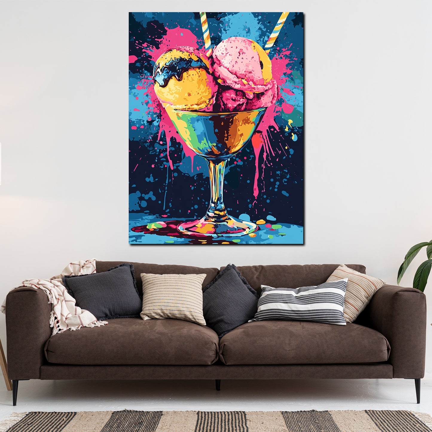 Wandbild Pop Art Eisbecher bunt knallig modern