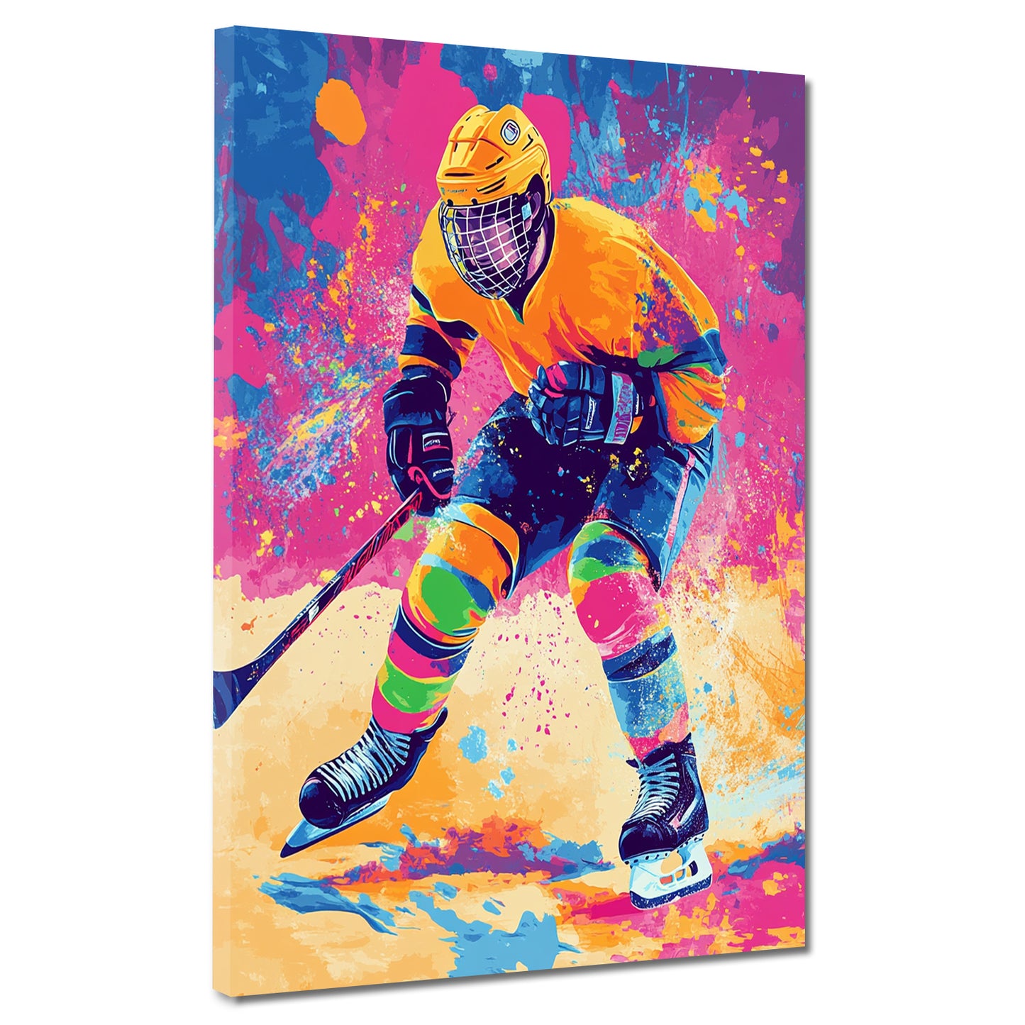 Wandbild Pop Art Eishockey farbenfroh modern