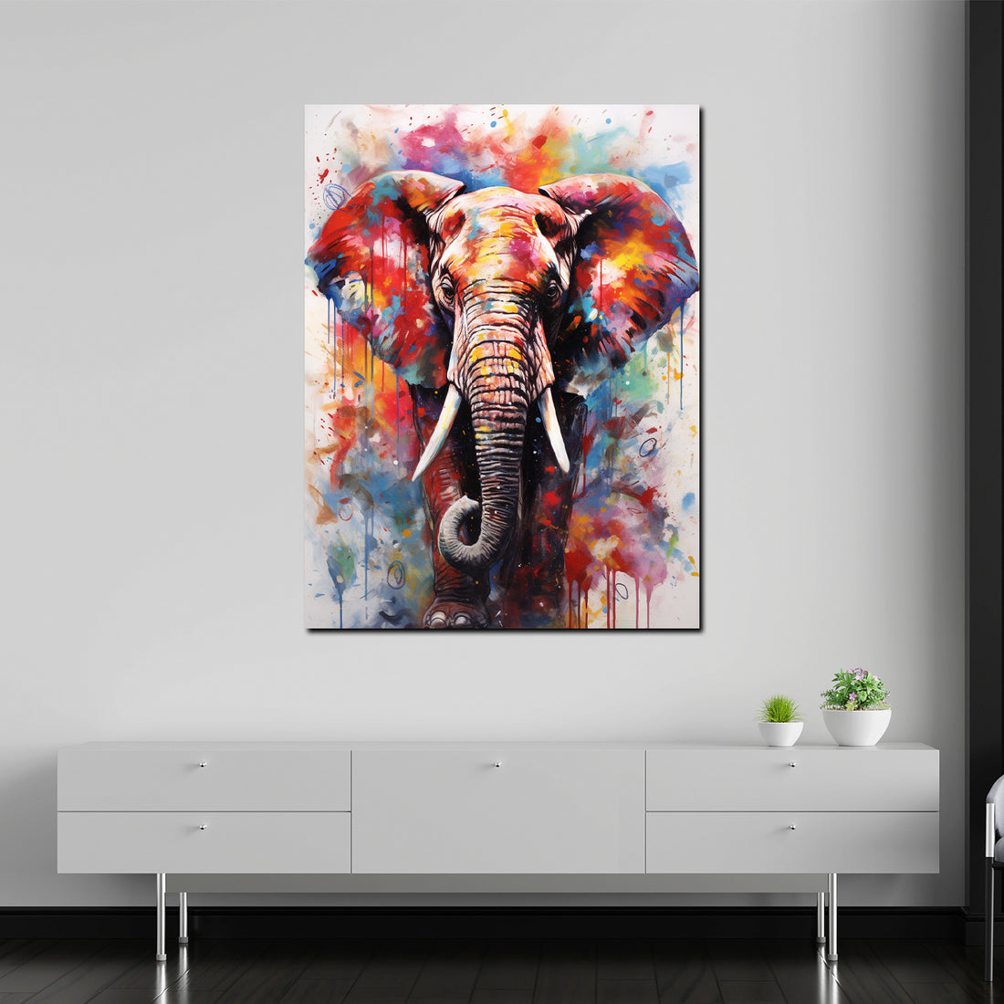Wandbild Pop Art Elefant Abstract Colour