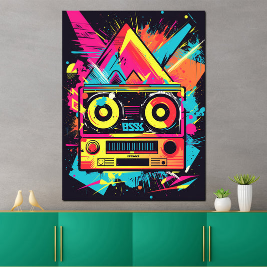 Wandbild Pop Art Funky Radio Neon
