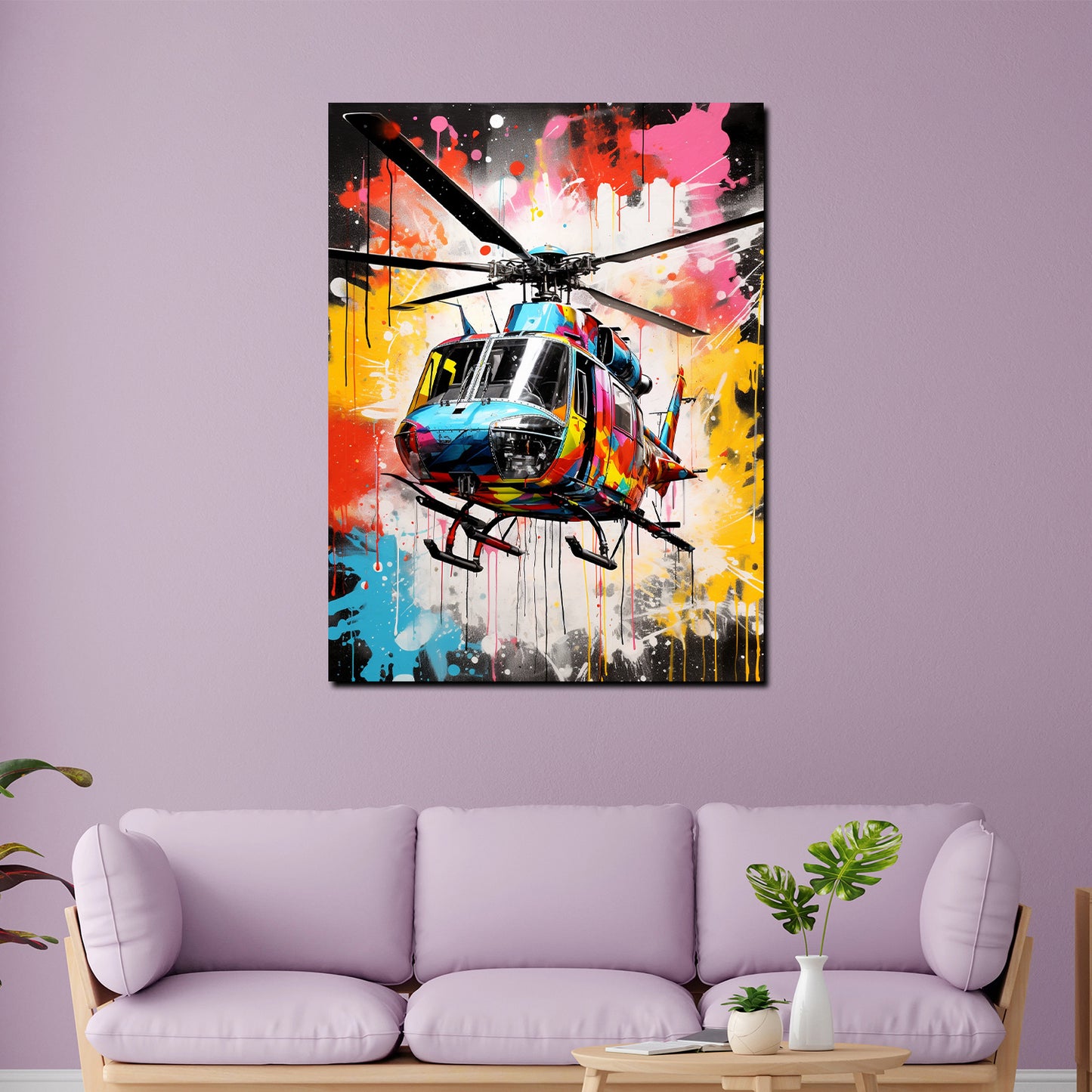 Wandbild Pop Art Hubschrauber