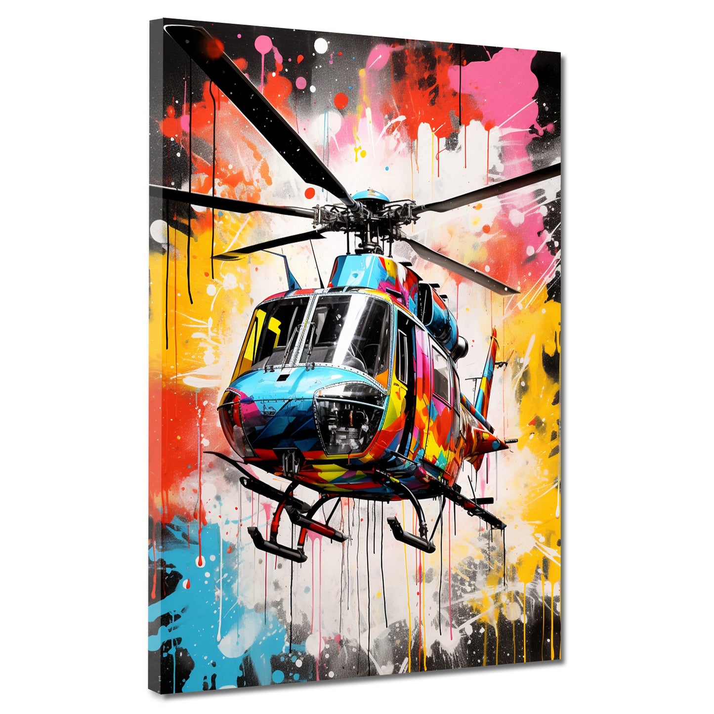 Wandbild Pop Art Hubschrauber