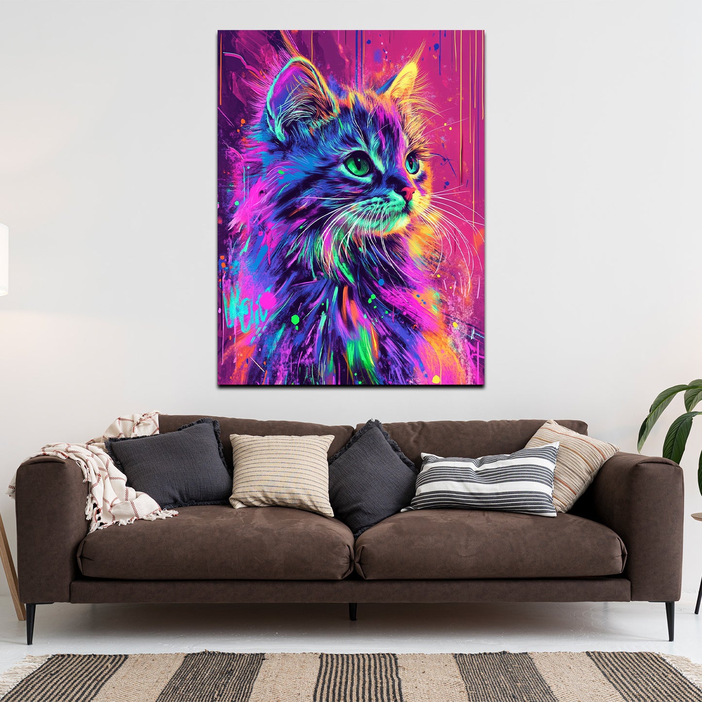 Wandbild Pop Art Katze ausdrucksstark modern