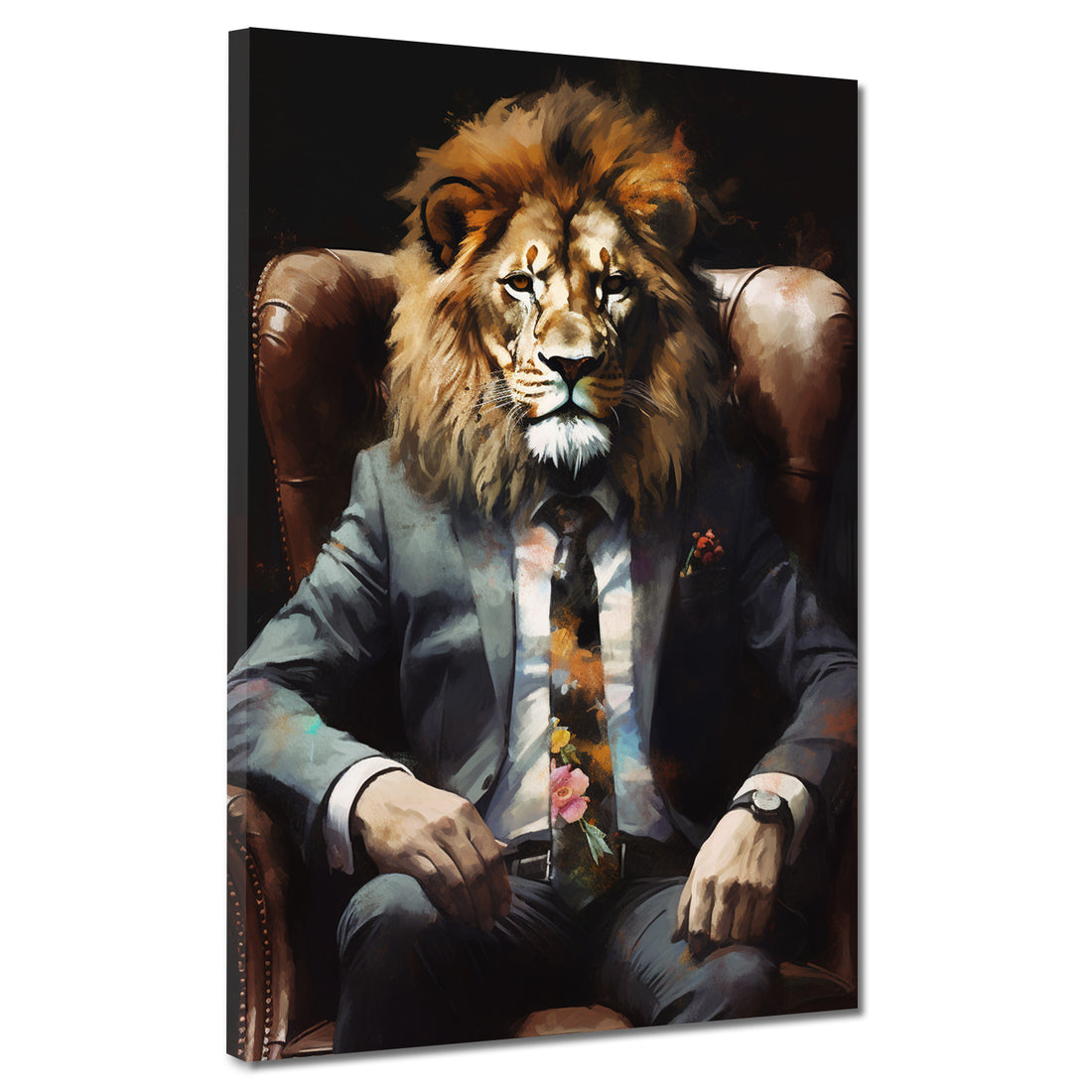 Wandbild Pop Art Löwe im Sessel