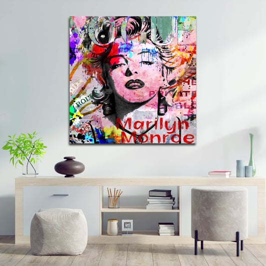 Wandbild Pop Art Marilyn Luxus Porträt bunt Street Art modern