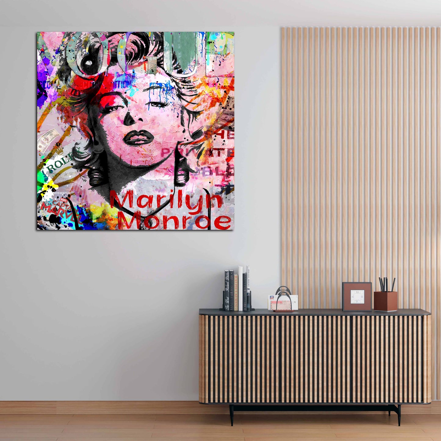 Wandbild Pop Art Marilyn Luxus Porträt bunt Street Art modern