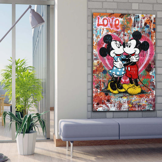 Wandbild Pop Art Maus Paar Liebe Street Art modern