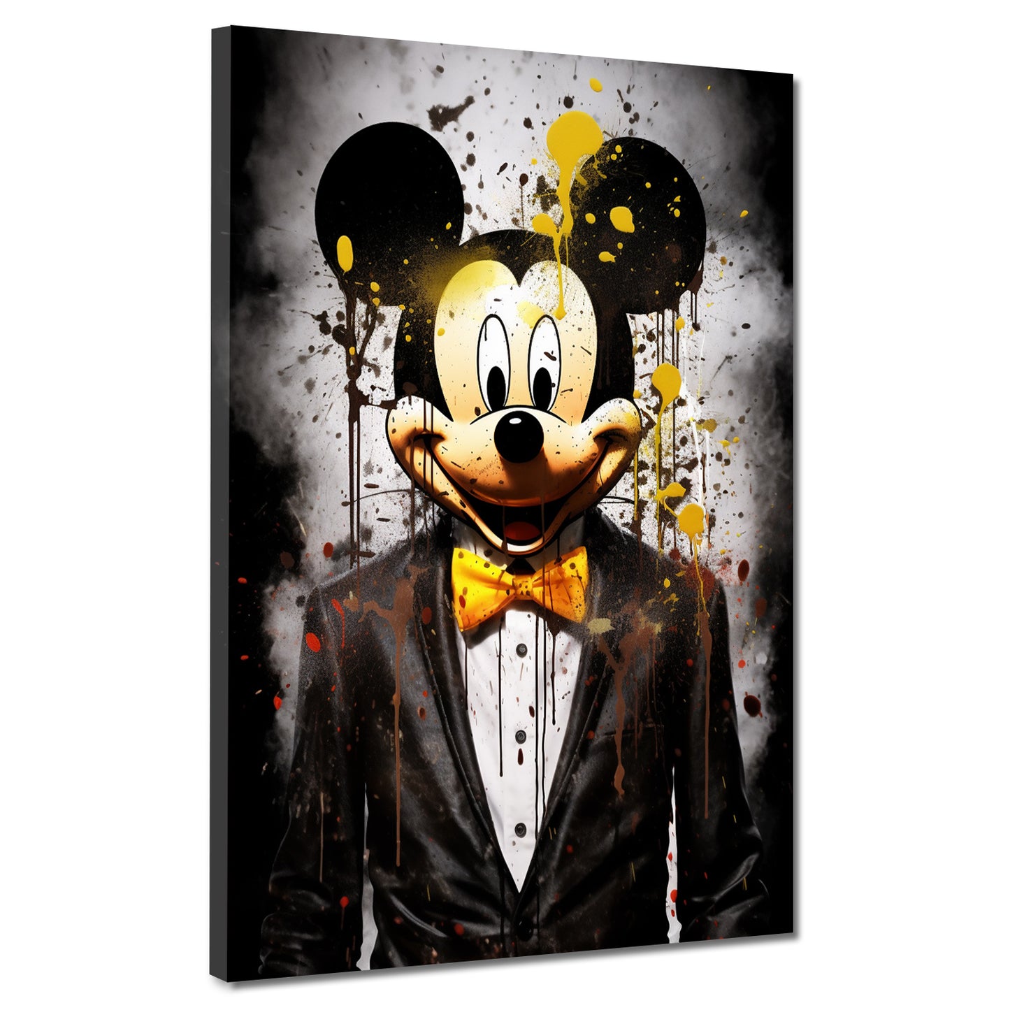 Wandbild Pop Art Maus im Anzug Comic
