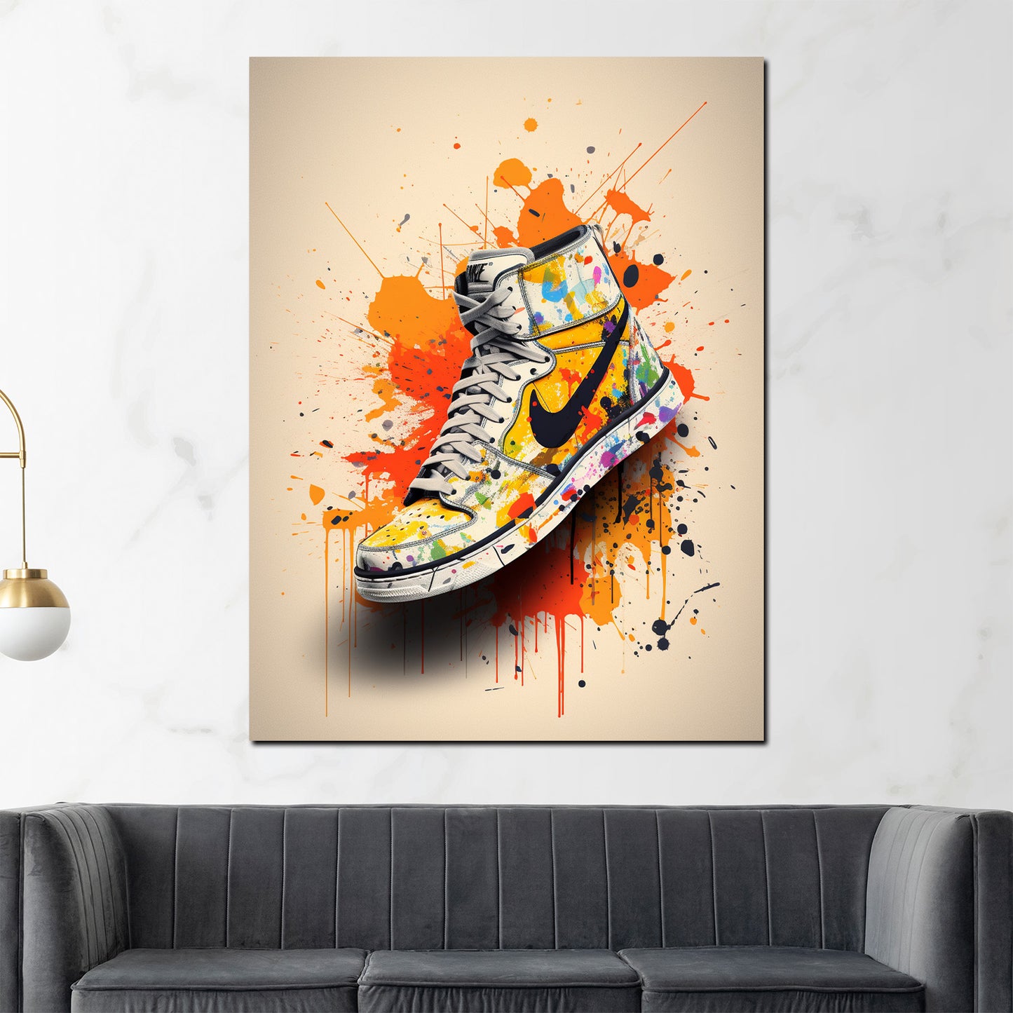 Wandbild Pop Art Schuh Colour Splash Street Art