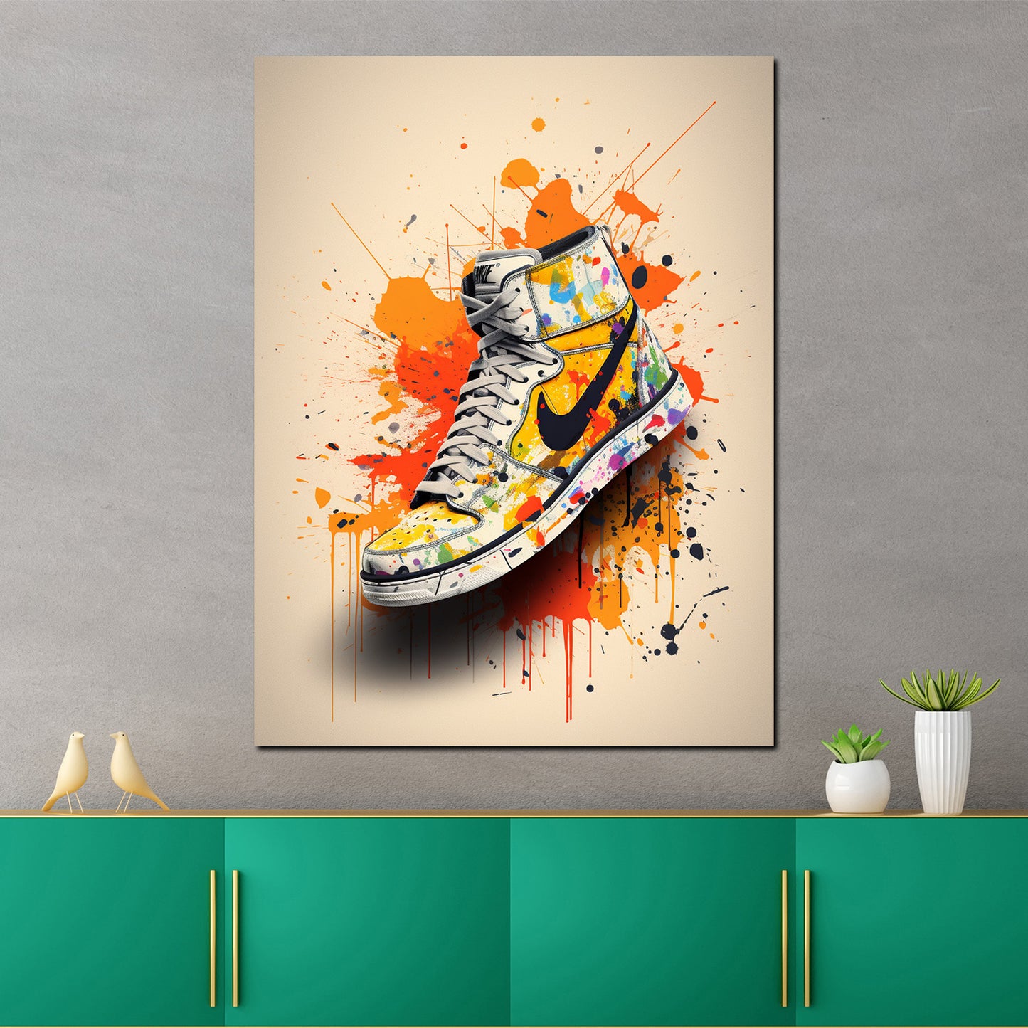Wandbild Pop Art Schuh Colour Splash Street Art