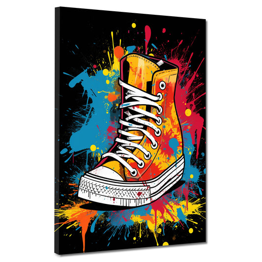 Wandbild Pop Art Schuhe Colour Splash