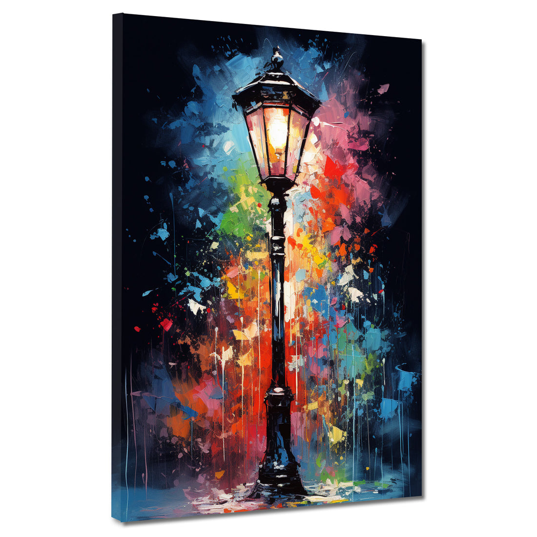 Wandbild Pop Art Straßenlampe Colour Splash