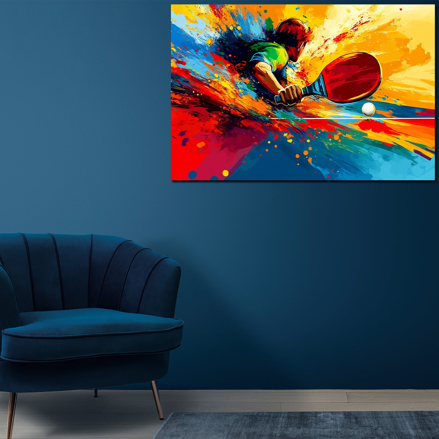 Wandbild Pop Art Tischtennis farbenfroh dynamisch modern