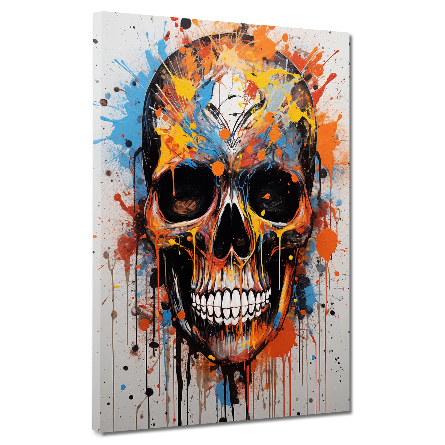 Wandbild Pop Art Totenkopf Colour Splash