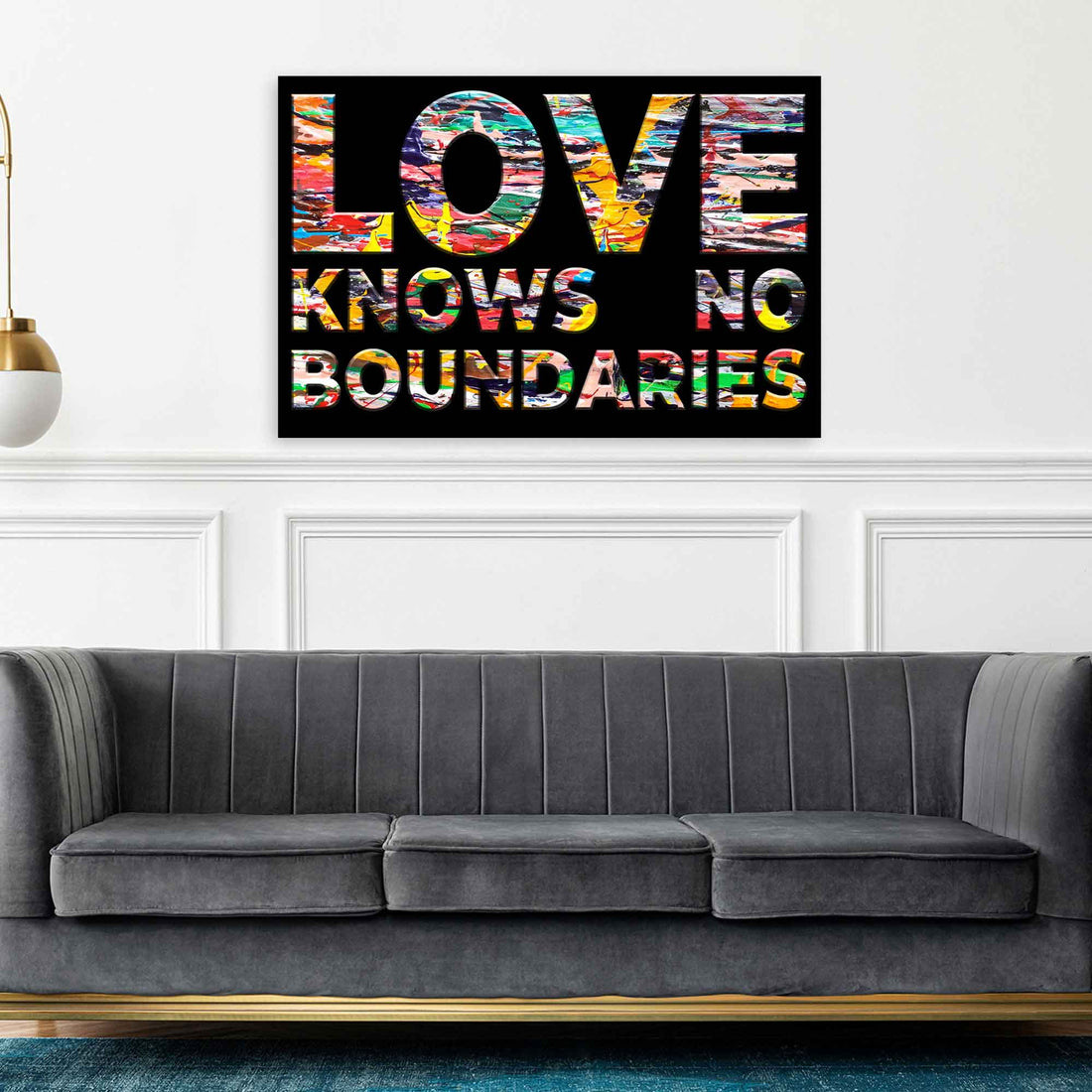 Wandbild Zitat Pop Art abstrakt Love Knows No Boundries