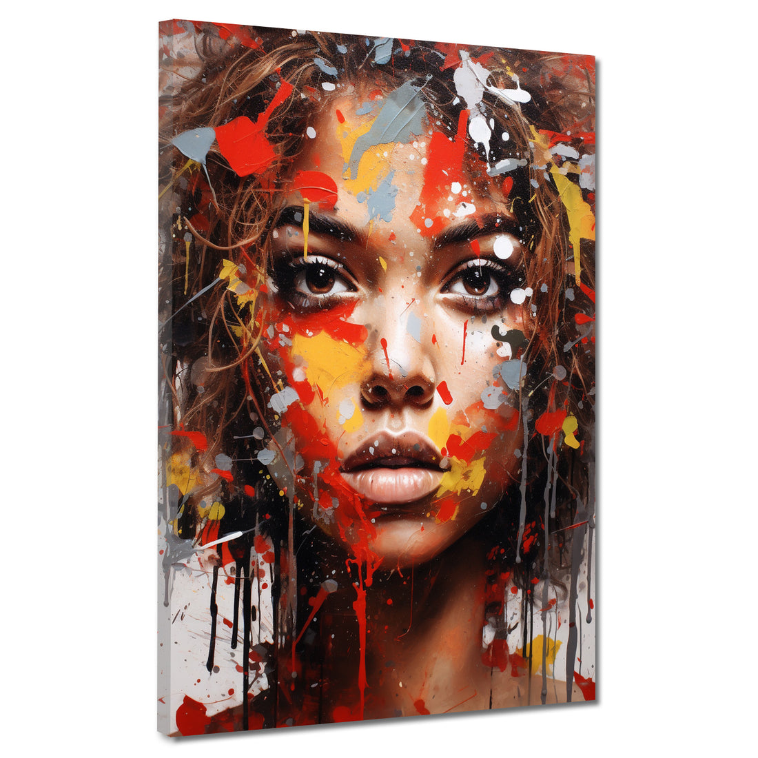 Wandbild Pop Art afrikanische Frau Colour Splash