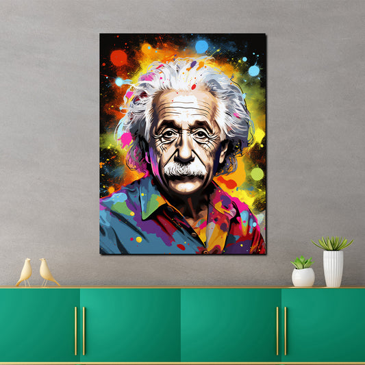 Einstein Popstar der Astrophysik Colour Style Wandbild