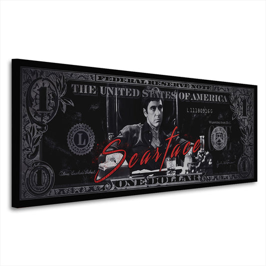 Scarface Dollar-Motiv Geld und Erfolg Wandbild