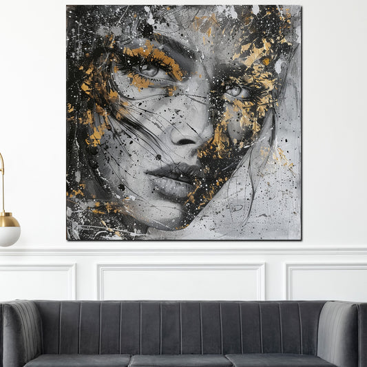 Wandbild Schönheit mit Goldakzenten