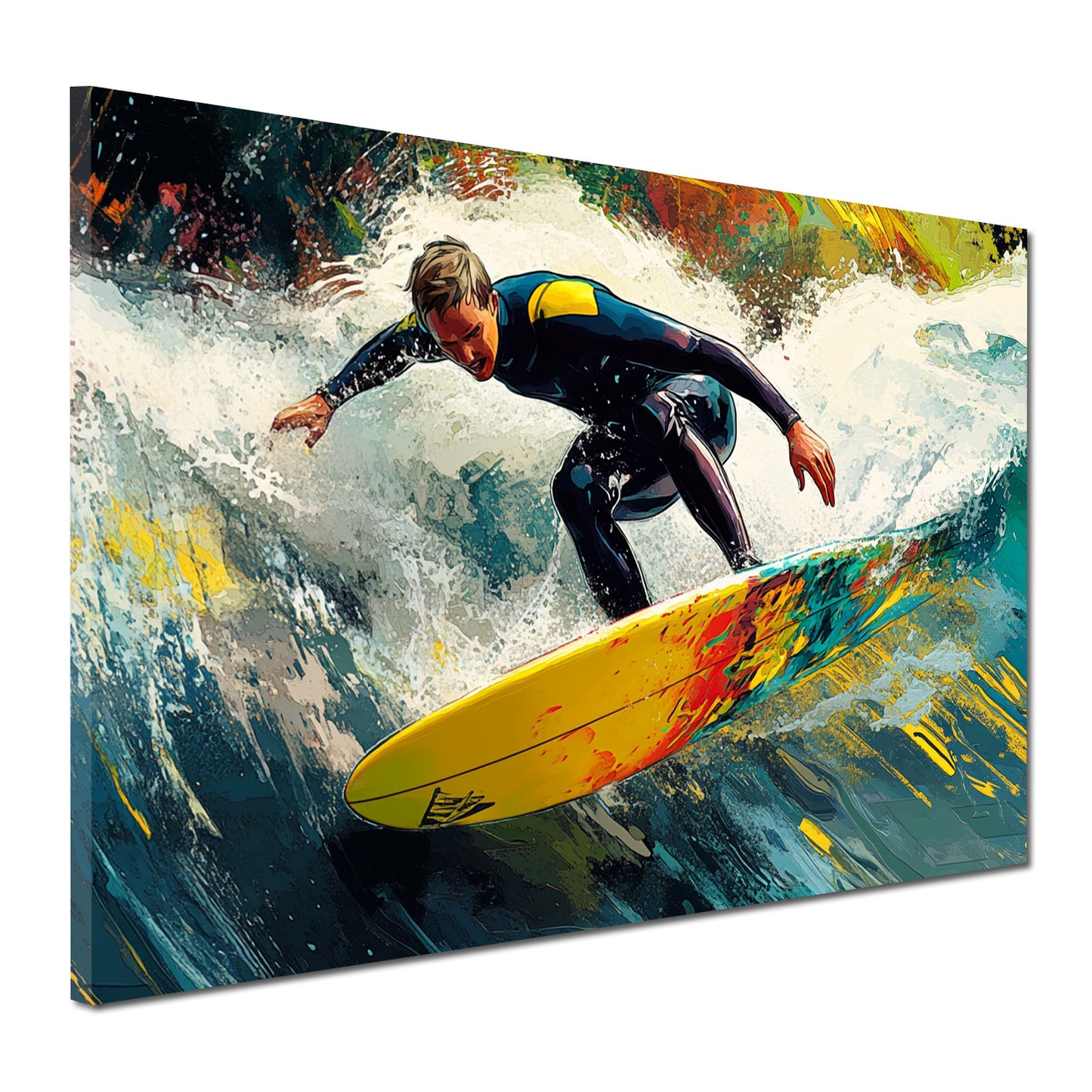 Wandbild Sport Surfer Welle Action im Wasser
