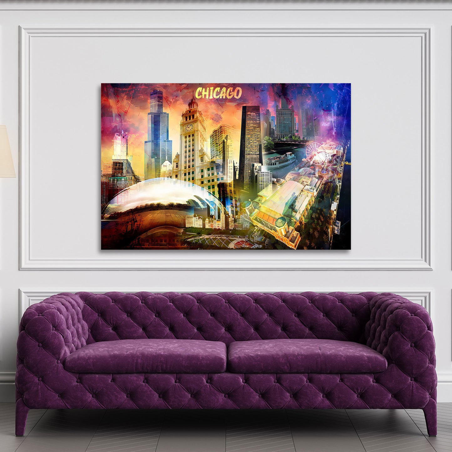 Chicago Skyline USA Pop Art Architektur modern Wandbild