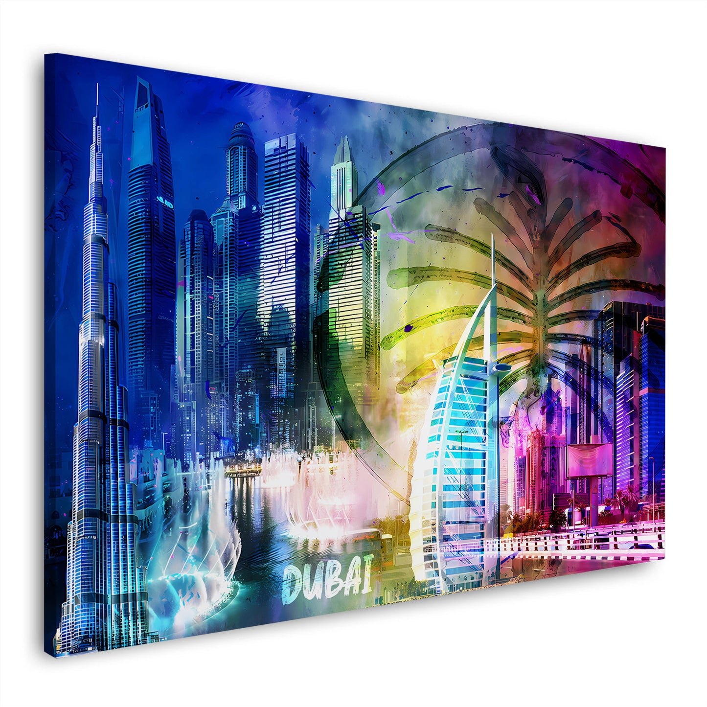 Dubai Skyline Pop Art Architektur modern Wandbild