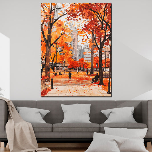 Wandbild Städte New York Herbst Bäume Skyline modern