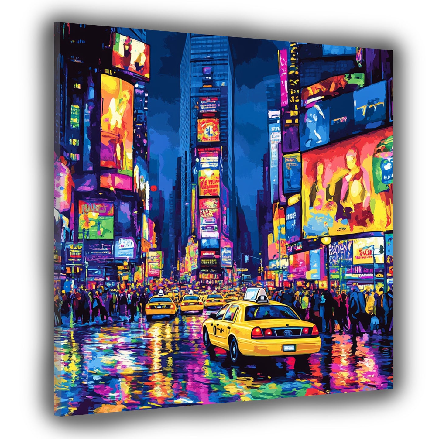 Wandbild Städte New York Pop Art Nachtlichter Taxi