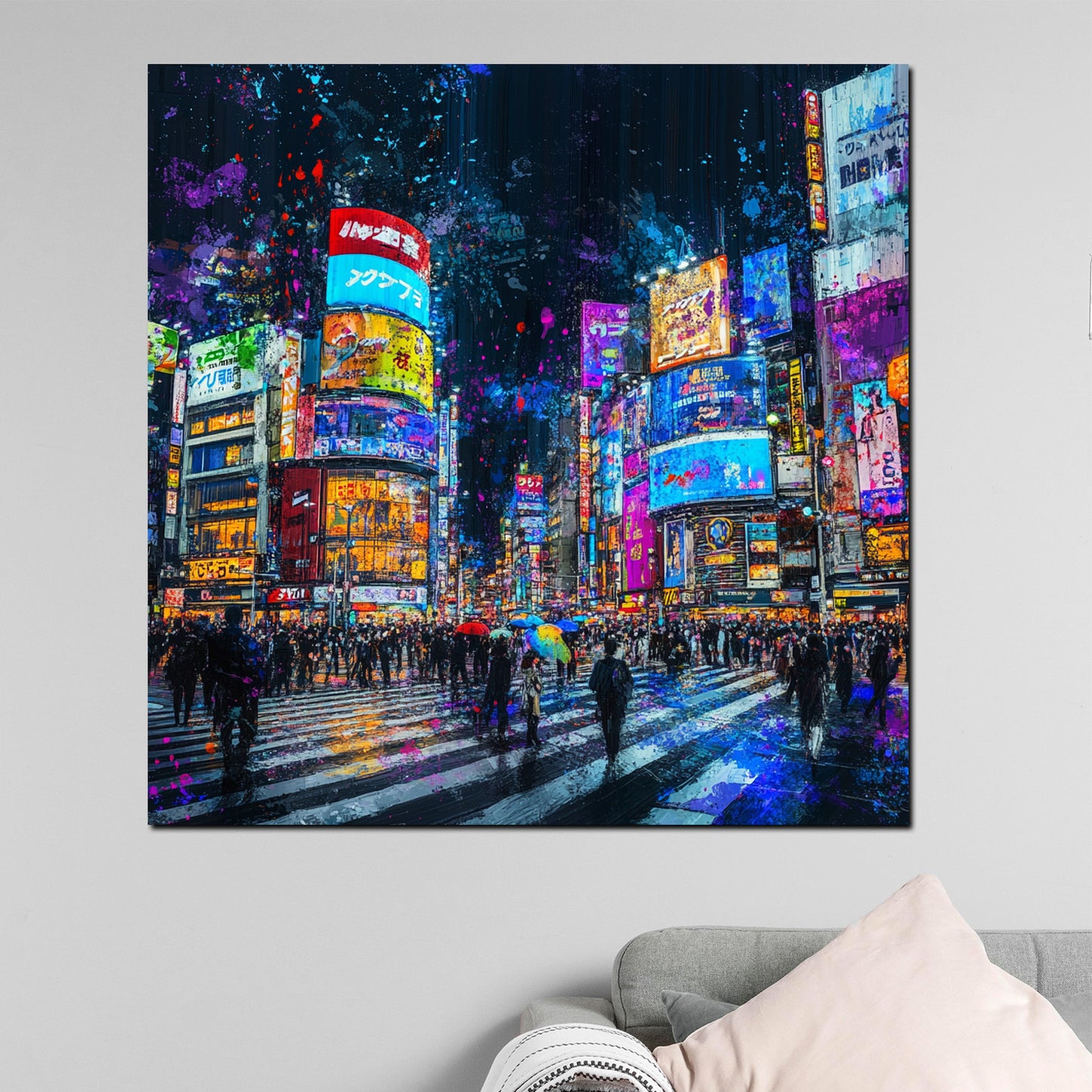 Wandbild Städte New York Pop Art Neonlichter Nacht modern