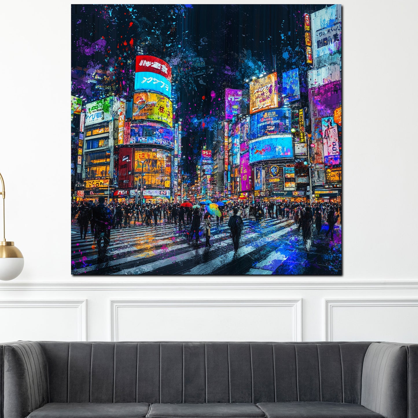 Wandbild Städte New York Pop Art Neonlichter Nacht modern