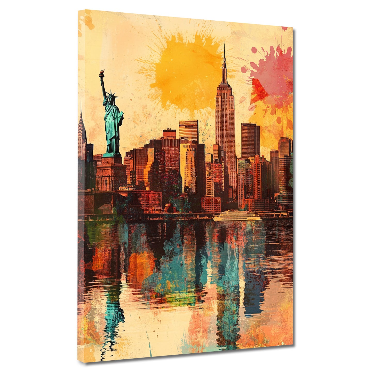 Wandbild Städte New York Pop Art Skyline Freiheitsstatue modern