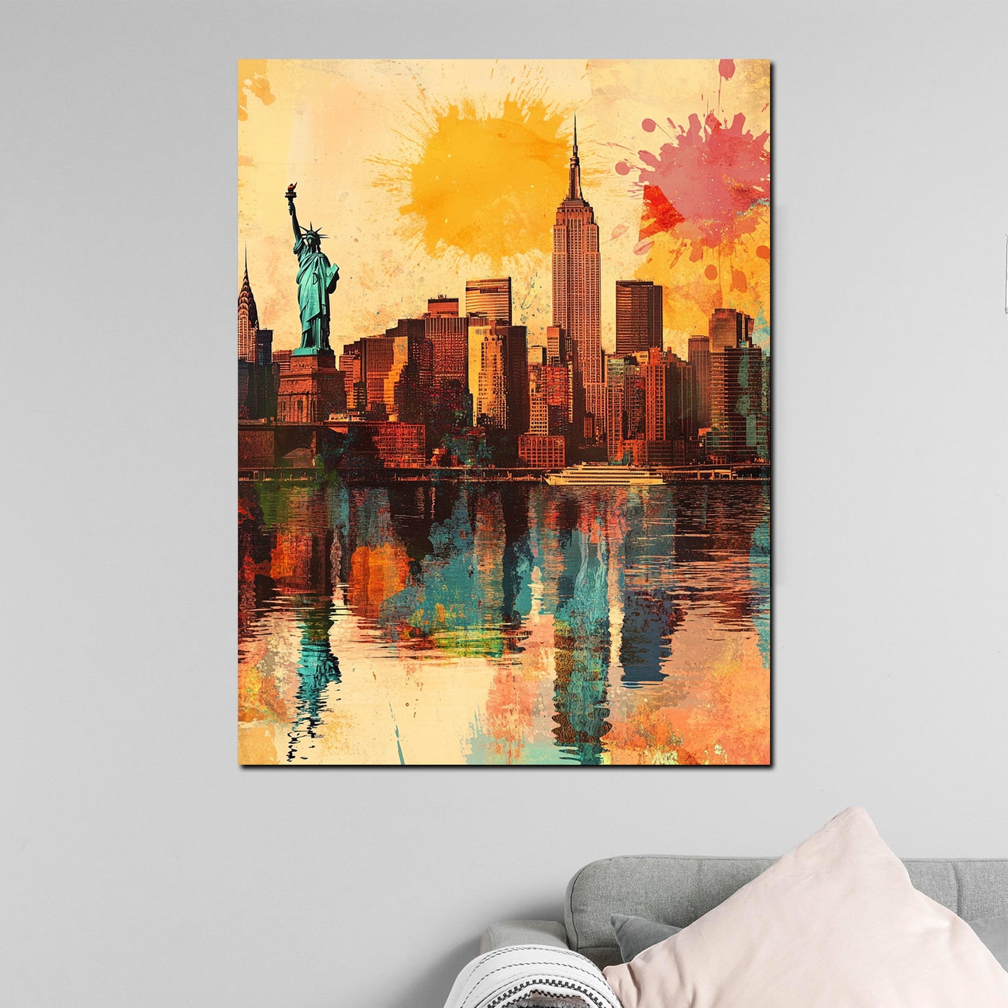 Wandbild Städte New York Pop Art Skyline Freiheitsstatue modern