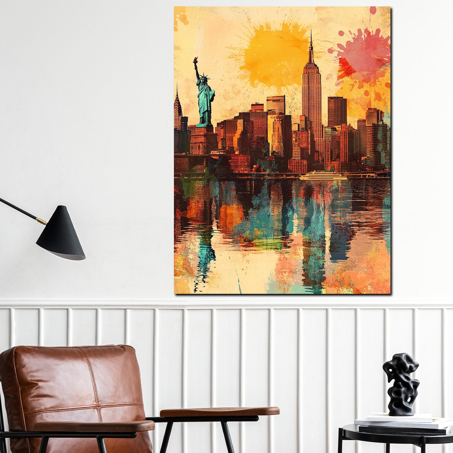 Wandbild Städte New York Pop Art Skyline Freiheitsstatue modern