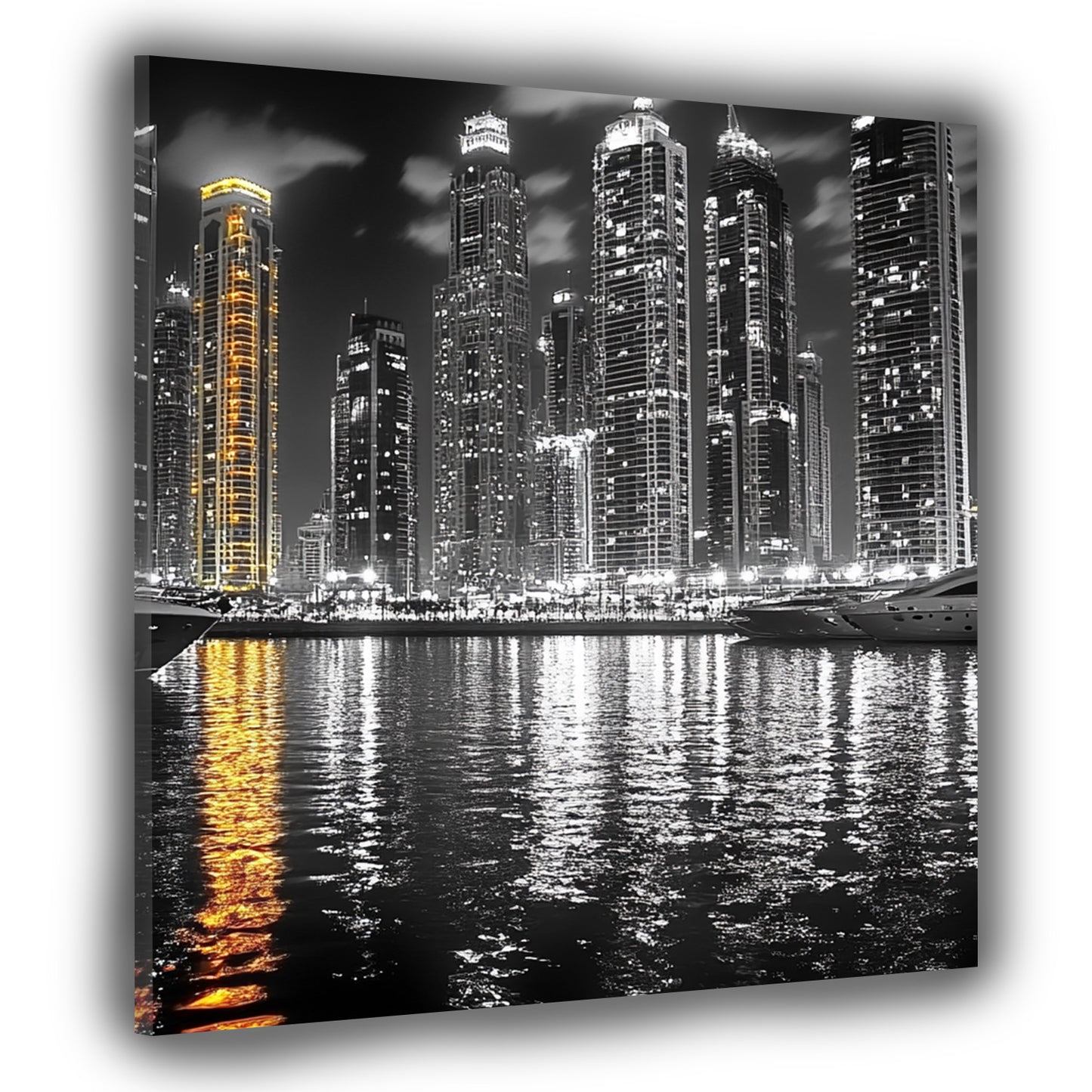 Wandbild Städte New York Skyline bei Nacht Luxus modern