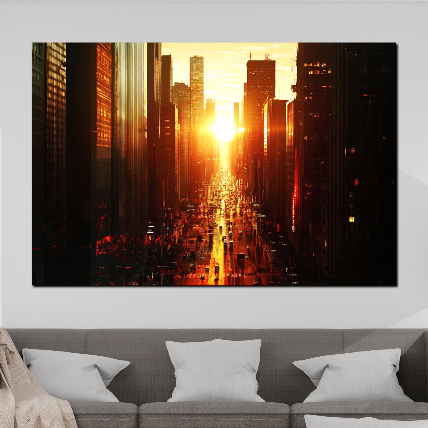 Wandbild Städte New York Sonnenuntergang Skyline modern