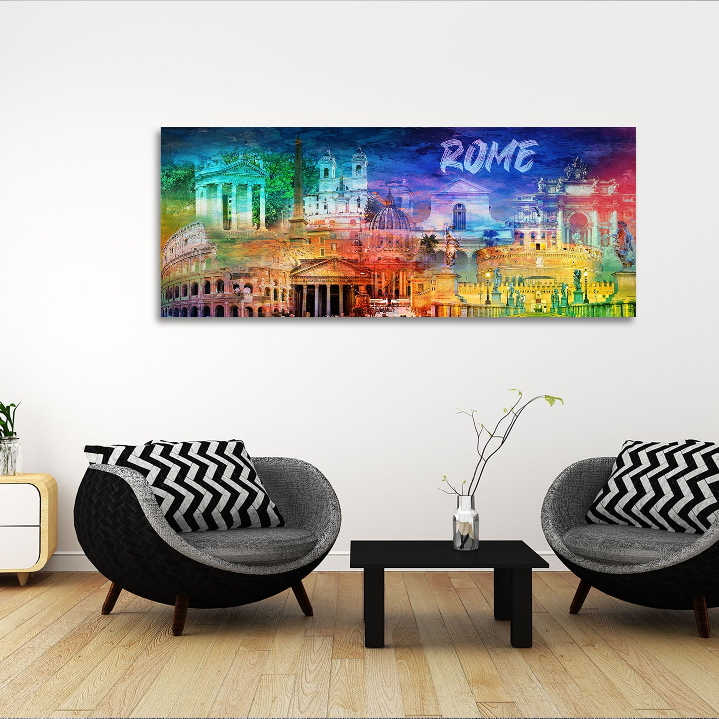 Rom Bauwerke Kolosseum Petersdom Pop Art Wandbild