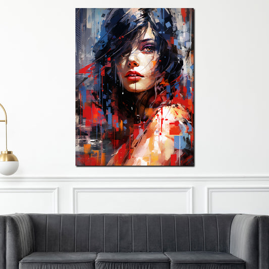 Wandbild Street Art Frau Painting Style