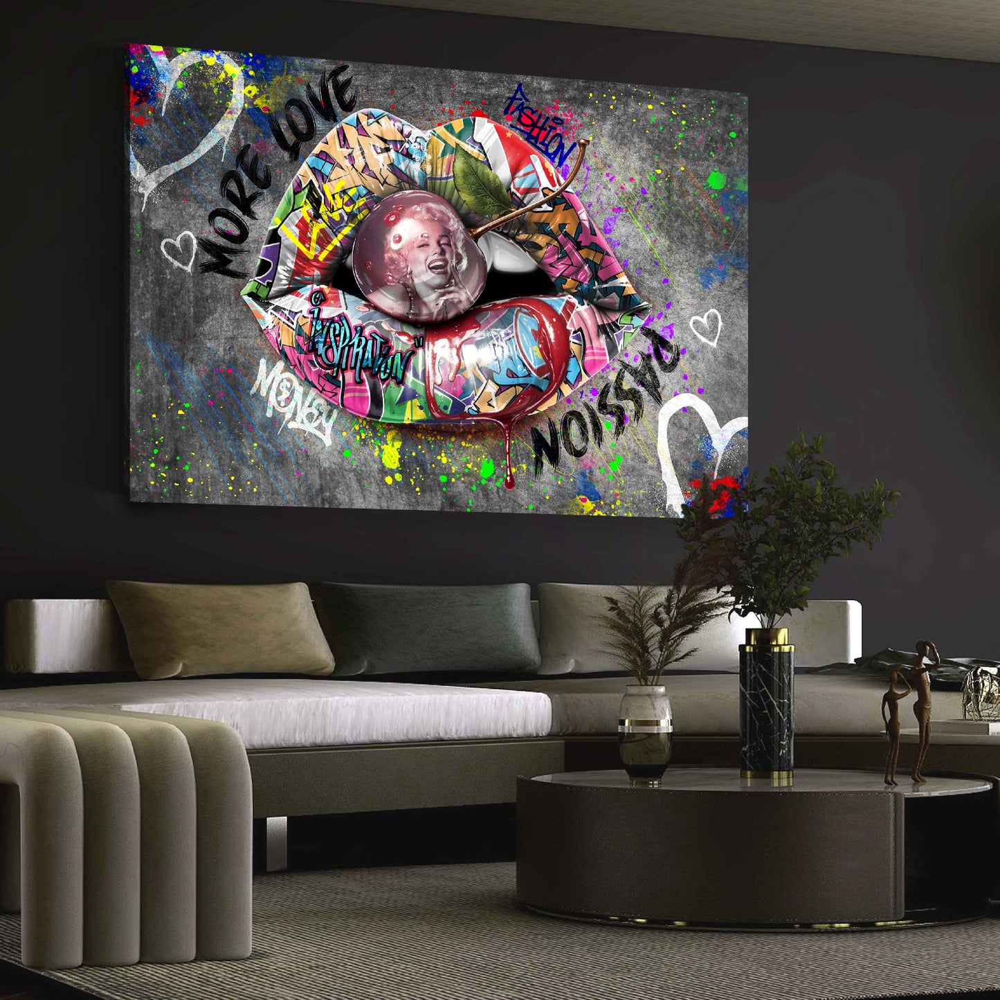 Wandbild Street Art Lippen Marilyn Pop Art Inspiration modern