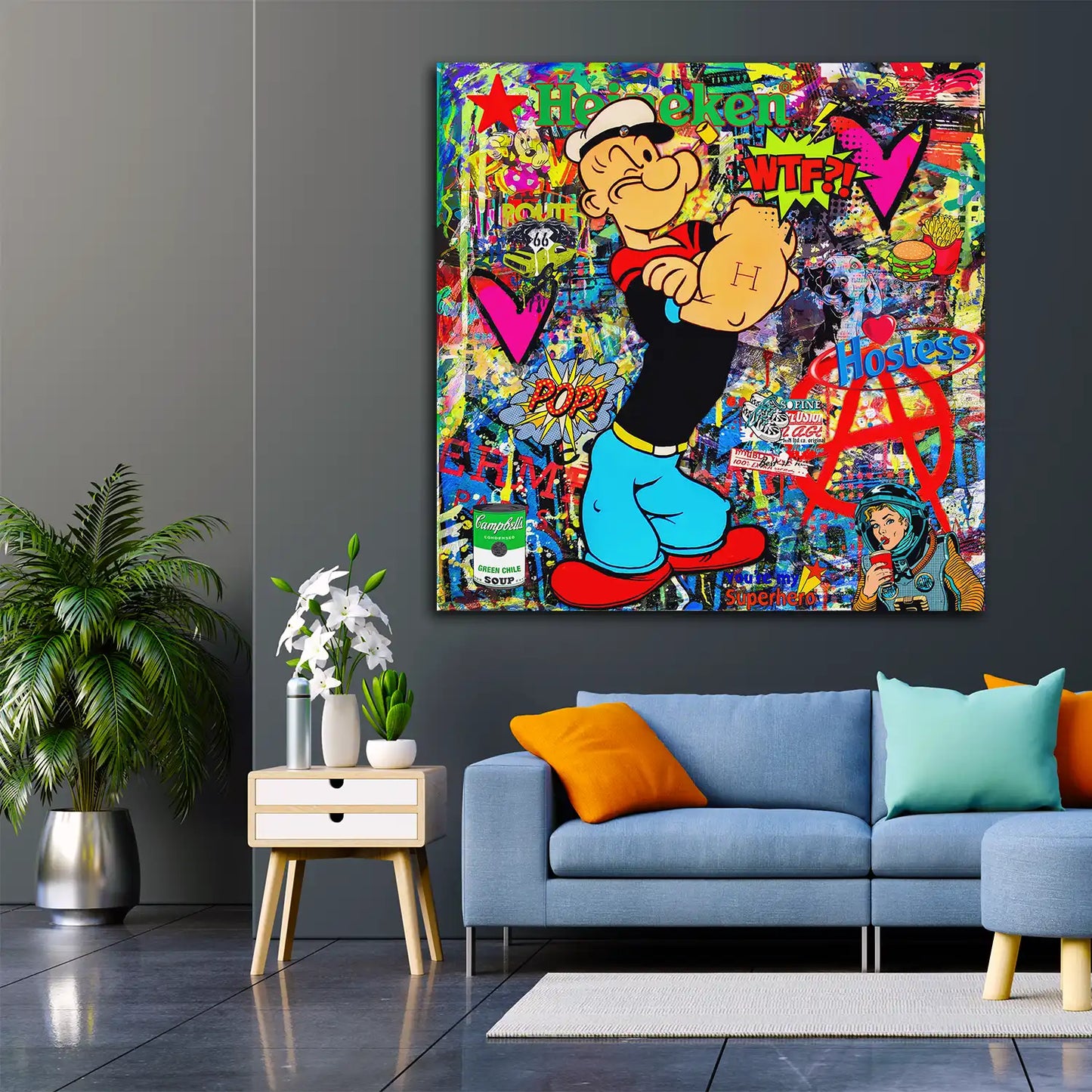 Wandbild Street Art Seemann Pop Art Comic