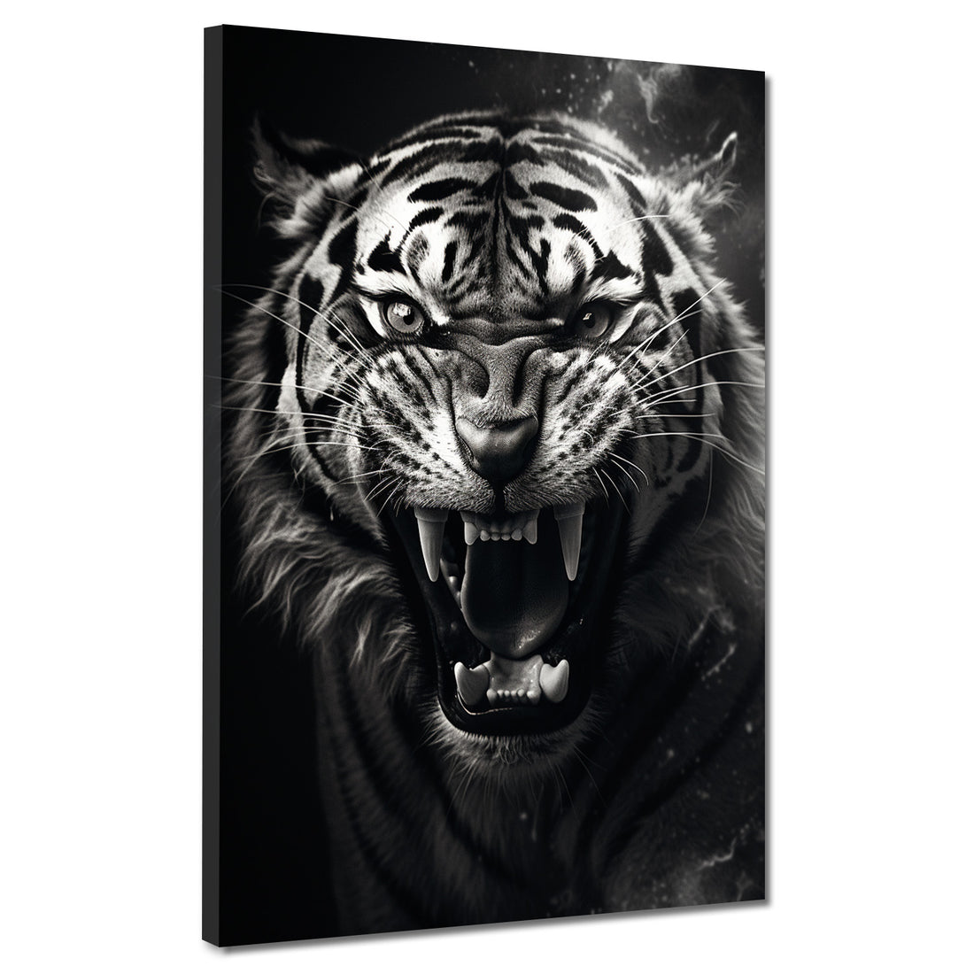 Wandbild Tiger schwarz weiß