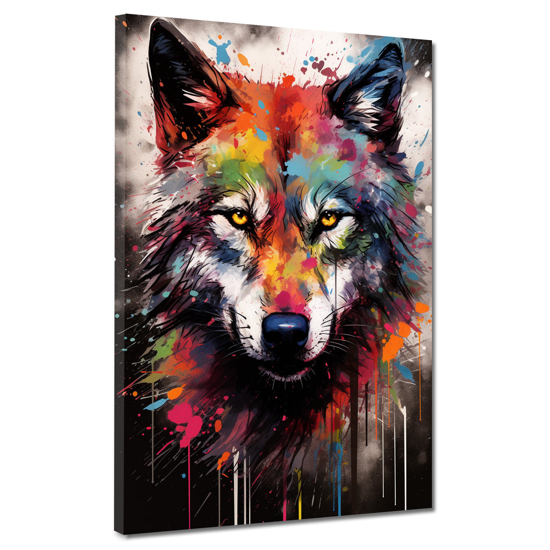 Wandbild Wolf Pop Art abstrakt splatter